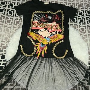 Tulle T-Shirt Dress with Sequin Design